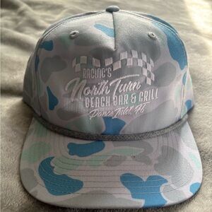 Daytonas Racings First Turn SnapBack Rope Hat blue, grey, white camouflage